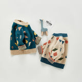 Autumn Tops Geometric Sweater Autumn and Winter Pullover Knitwear Baby Outerwear