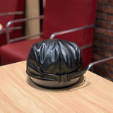 Beanies Leather Beret Children Autumn and Winter Duckbill Cap Advance Hats