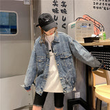 Comic Denim Jacket Embroidered Denim Jacket Spring and Autumn Loose