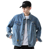 Denim Varsity Jacket Fall Denim Jacket Men's Autumn Loose Denim Jacket