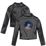 Graphic Leather Jacket Women's Tony Lopez Peripheral Printed Street Fashion Casual Women's Leather Coat