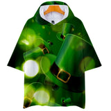 Saint Patrick'S Day Clothing 3d Hooded Short Sleeve T-Shirt