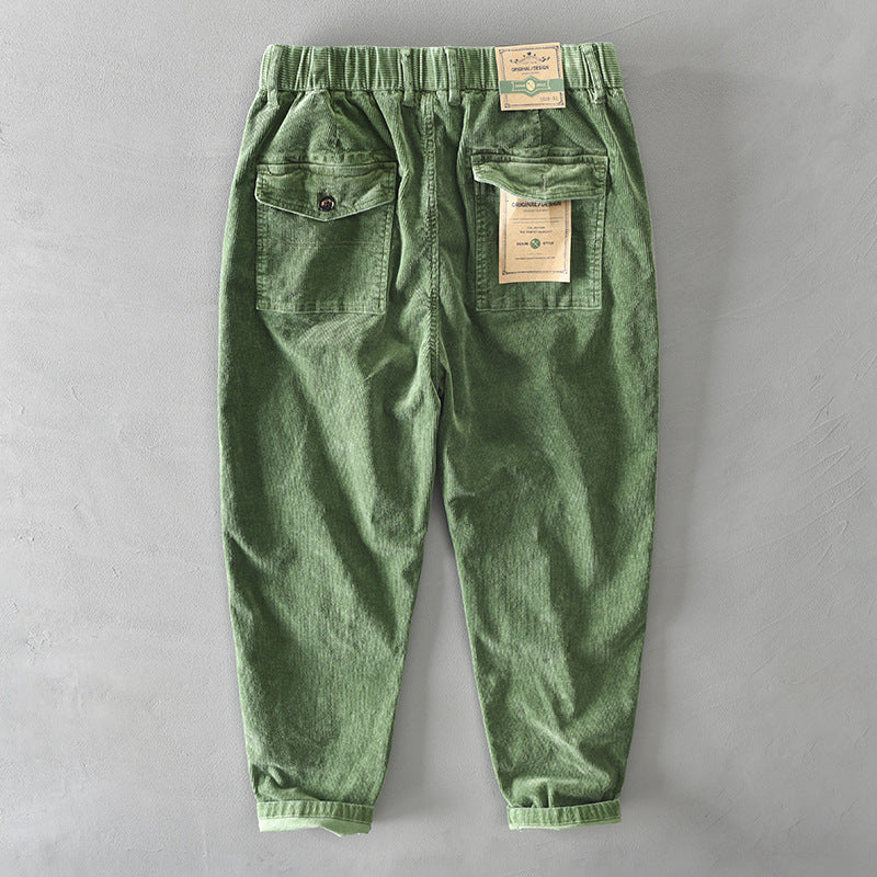 Mens Corduroy Pants Fall Winter Men Cotton Corduroy Solid Color Casual Working Pants