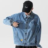 Denim Varsity Jacket Fall Denim Jacket Men's Autumn Loose Denim Jacket
