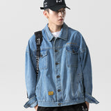 Denim Varsity Jacket Fall Denim Jacket Men's Autumn Loose Denim Jacket