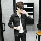 Men Denim Jacket Autumn Boys Denim Jacket Casual Slim Fit