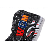 Shark Print Jacket Shark Head Luminous Starry Sky Double Hood Sweater Men And Women Zipper Fleece Padded Coat