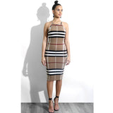 Plaid Sexy Tight Bodycon Dress