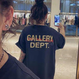 Gallery Dept Skull Print Distressed Men's and Women's Short-Sleeved T-shirt