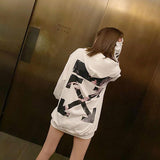 Off Ow Arrow Print Cotton Hooded Sweater for Men Owt hoodie