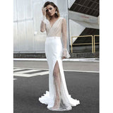 Bohemian Coachella Outfits Slimming Sexy V-neck See-through Dress