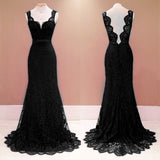 Women Lace Wedding Dress Sexy Backless Mopping Red Dress Deep V-neck Sleeveless Lace Dress