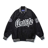 Blue Varsity Jacket Autumn Hip Hop Large Embroidered Hiphop Hip Hop Baseball Uniform Couple Coat