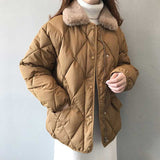 Women Winter Coats Puffer Jacket Down Coat Fur Collar Down Jacket Female Winter Puffer Jacket Coat Short