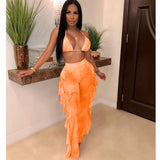 Women Rave Outfits Tops Sexy Digital Swimsuit Mesh Two-Piece Set