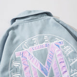 Baby Blue Varsity Jacket Baggy Coat Men's and Women's Autumn
