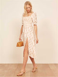 Floral Mini Dress Milkmaid Dress
