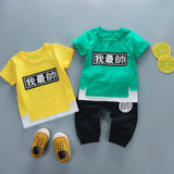 Children Boy Co Ord 2 Piece Set Spring and Summer Short Sleeve Trousers 2 Piece Set