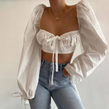Music Festivals Rave Outfits Girls Tops Autumn and Winter Women's Sexy Slim T-shirt