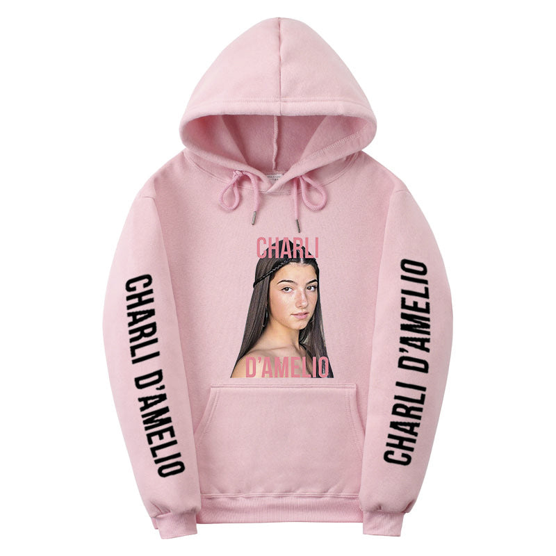 Men Graphic Hoodie Charli D'Amelio Surrounding Teenagers Urban Hooded Men's Women's Pullover