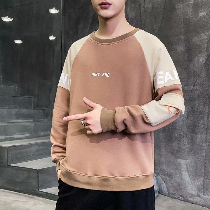 Men Sweatshirts Men round Neck Loose Sweatshirt Fall Autumn and Winter Coat