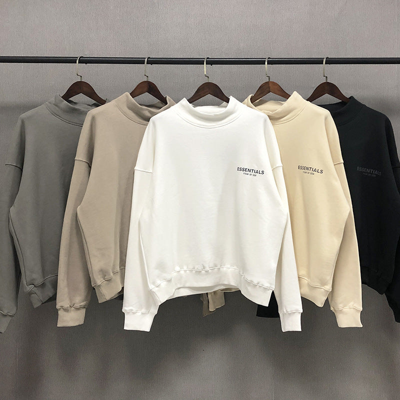 Fog Fear of God Essentials Sweatshirt Polyline Reflective Letters High Street Loose Turtleneck Sweater