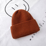 Toboggan Hat Solid Color Woolen Hat Children Autumn Winter Ear Protection Beanie Hat