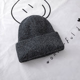 Toboggan Hat Solid Color Woolen Hat Children Autumn Winter Ear Protection Beanie Hat