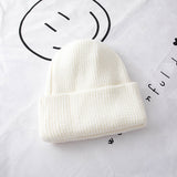 Toboggan Hat Solid Color Woolen Hat Children Autumn Winter Ear Protection Beanie Hat