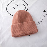 Toboggan Hat Solid Color Woolen Hat Children Autumn Winter Ear Protection Beanie Hat