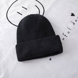 Toboggan Hat Solid Color Woolen Hat Children Autumn Winter Ear Protection Beanie Hat