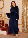 Muslim Women Stylish Kashibo Abaya Muslim Ladies Long Gown Islamic Clothing Jilbab Jalabiya Fashion Flared Sleeves Casual Long Dress