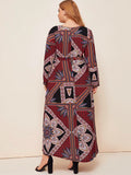 Muslim Women Stylish Kashibo Abaya Muslim Ladies Long Gown Islamic Clothing Jilbab Jalabiya Stylish Loose Plus Size Vintage Long Sleeve Dress