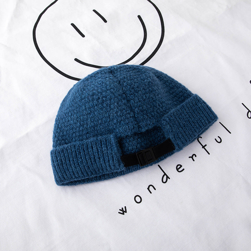 Toboggan Hat Skullcap Male Knitted Hat Female Autumn and Winter Male Winter