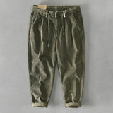Mens Corduroy Pants Fall Winter Men Cotton Corduroy Solid Color Casual Working Pants