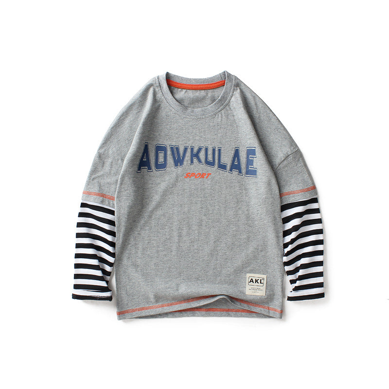 Spring Tops Boys' Long-Sleeved T-shirt 100% Cotton Coat