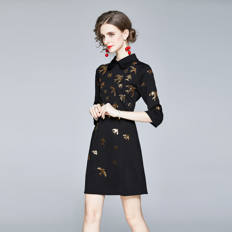 Daisy Buchanan Dress Autumn Sequins Small Size Dress Women