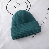 Toboggan Hat Solid Color Woolen Hat Children Autumn Winter Ear Protection Beanie Hat