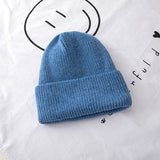 Toboggan Hat Solid Color Woolen Hat Children Autumn Winter Ear Protection Beanie Hat