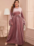 Muslim Women Stylish Kashibo Abaya Muslim Ladies Long Gown Islamic Clothing Jilbab Jalabiya Fashion Flared Sleeves Casual Long Dress