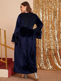 Muslim Women Stylish Kashibo Abaya Muslim Ladies Long Gown Islamic Clothing Jilbab Jalabiya Fashion Flared Sleeves Casual Long Dress