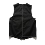 Men Sweater Vest Multi-Pocket Workwear Vest Men's Vest Harajuku Style Loose Street Sleeveless Jacket