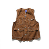 Men Sweater Vest Multi-Pocket Workwear Vest Men's Vest Harajuku Style Loose Street Sleeveless Jacket