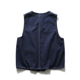 Men Sweater Vest Multi-Pocket Workwear Vest Men's Vest Harajuku Style Loose Street Sleeveless Jacket