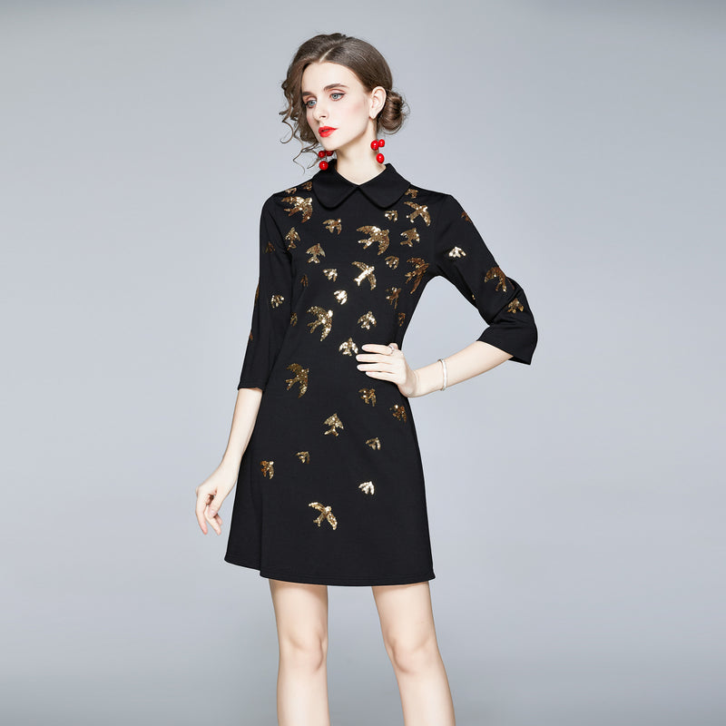 Daisy Buchanan Dress Autumn Sequins Small Size Dress Women