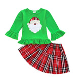 Children Girl Skirts Long Sleeve Top and Skirt Two-Piece Set