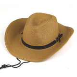 Cowgirl Hats Men's Beach Hat Sun Protection Big Brim Hat Summer Top Hat Straw Hat