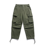 Man Fall Outfits Cargo Pants Overalls Men's Large Pocket Straight-Leg Pants Loose Casual Closing Wide Leg Pants