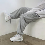 Men Pants Thin-Style Gray Sports Pants Casual Spring and Autumn