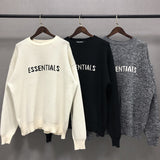 Fog Fear of God Essentials Sweatshirt Double Line Loose Printed Pullover Knitted Sweater